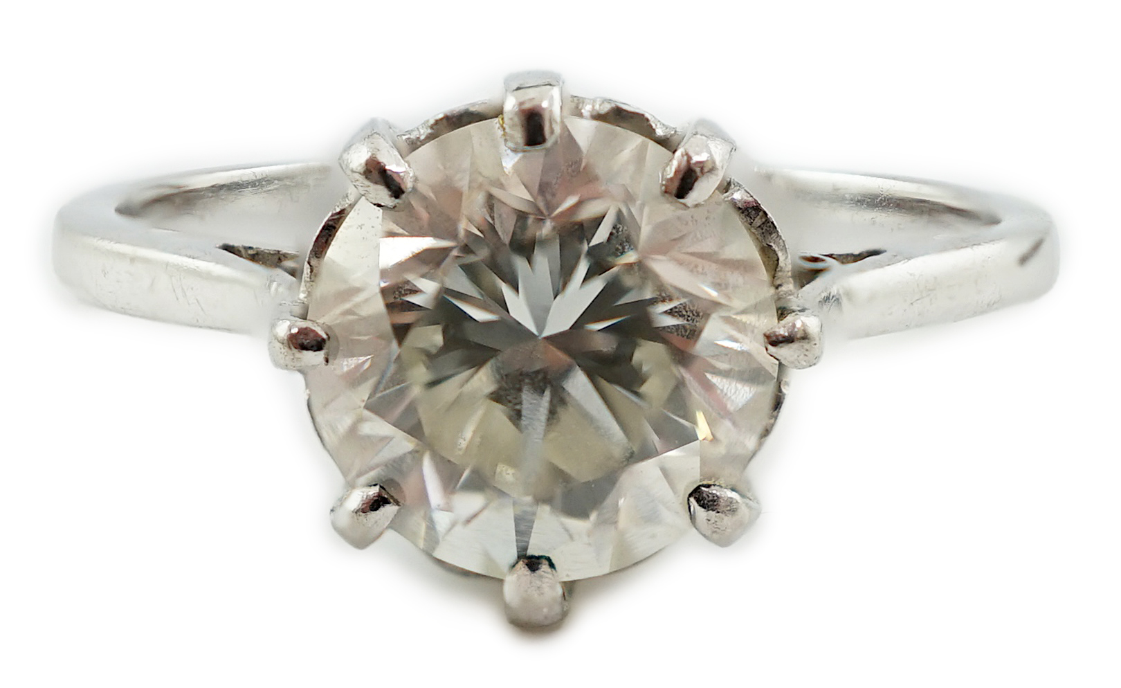 A platinum and solitaire diamond set ring
